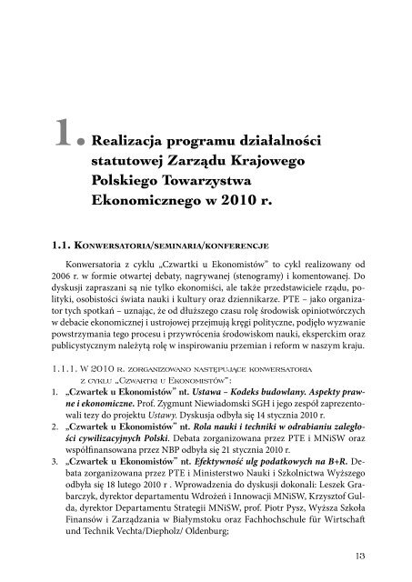 Sprawozdanie 2010_int.pdf - Polskie Towarzystwo Ekonomiczne