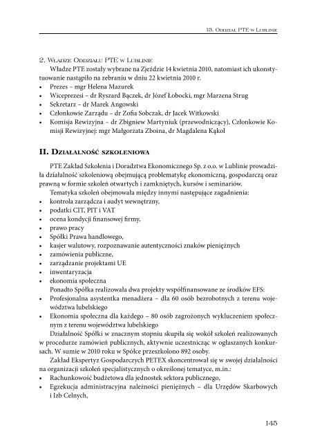 Sprawozdanie 2010_int.pdf - Polskie Towarzystwo Ekonomiczne