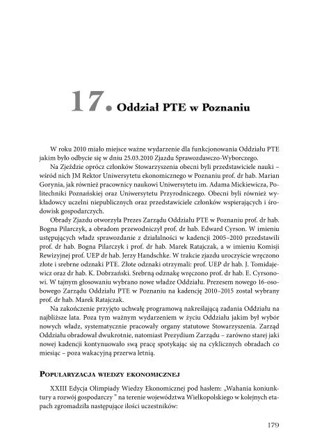 Sprawozdanie 2010_int.pdf - Polskie Towarzystwo Ekonomiczne