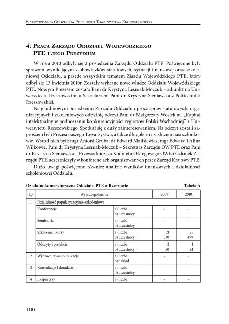 Sprawozdanie 2010_int.pdf - Polskie Towarzystwo Ekonomiczne