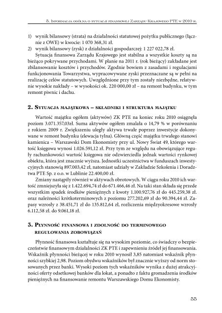 Sprawozdanie 2010_int.pdf - Polskie Towarzystwo Ekonomiczne