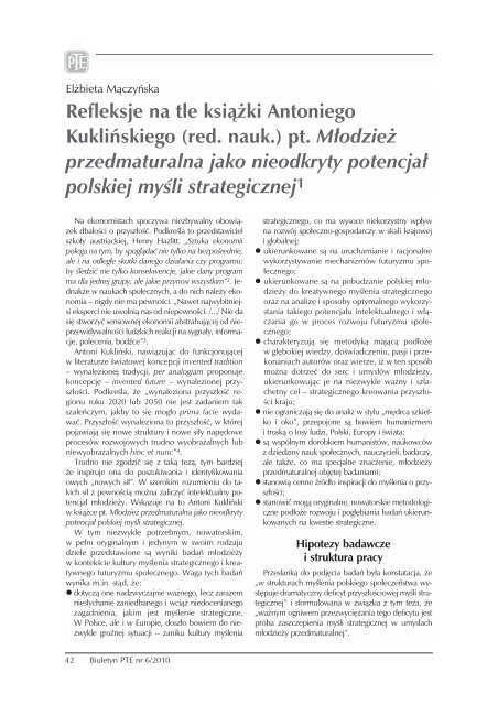 Forum MyÅli Strategicznej - Polskie Towarzystwo Ekonomiczne