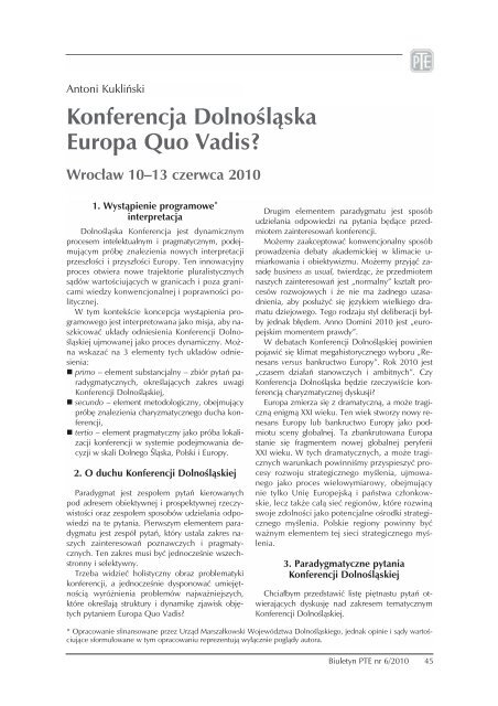 Forum MyÅli Strategicznej - Polskie Towarzystwo Ekonomiczne