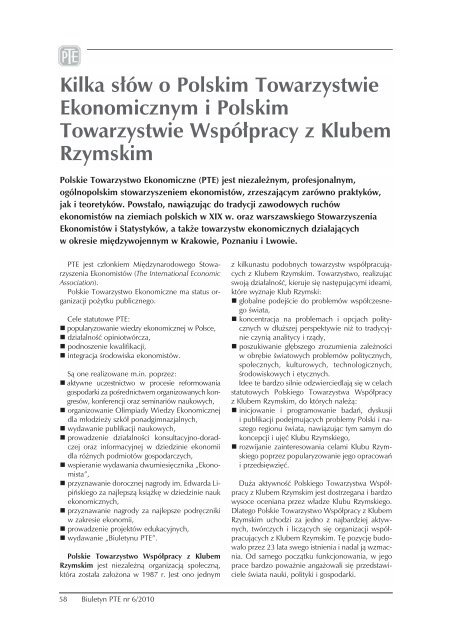 Forum MyÅli Strategicznej - Polskie Towarzystwo Ekonomiczne
