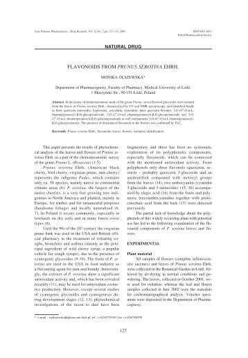 FLAVONOIDS FROM PRUNUS SEROTINA EHRH.