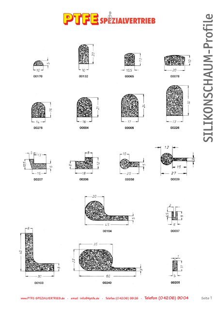 SILIKONSCHAUM-Profile - PTFE Spezialvertrieb