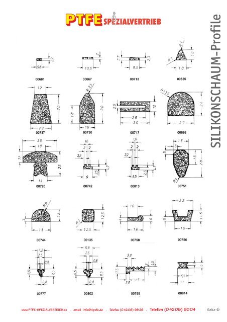 SILIKONSCHAUM-Profile - PTFE Spezialvertrieb