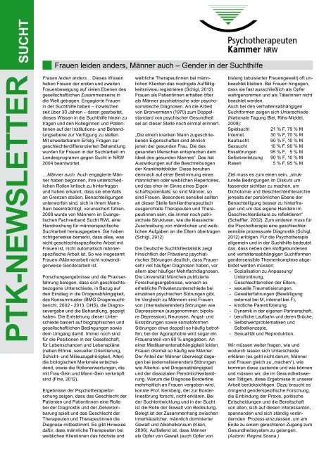 PTK-Newsletter Sucht, PDF - Psychotherapeutenkammer NRW