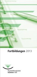 Fortbildungsflyer der PTK NRW fÃ¼r 2013