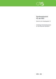 Synthesebericht für die VSG. Bericht zum Arbeitspaket 13 - PTKA - KIT