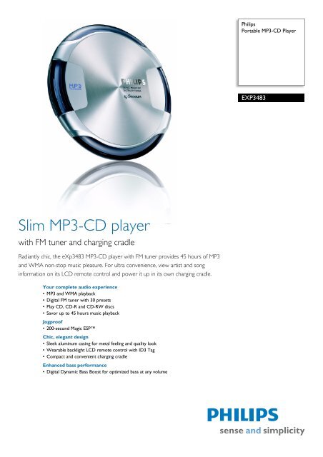EXP3483/00 Philips Portable MP3-CD Player