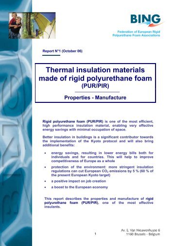 Thermal Insulation materials made of rigid polyurethane foam (PUR