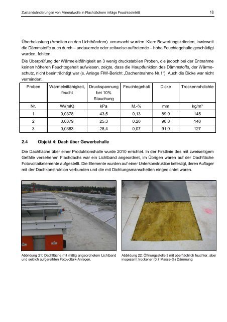 Zustandsänderungen von Mineralwolledämmstoffen in ... - PU Europe