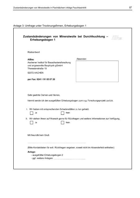 Zustandsänderungen von Mineralwolledämmstoffen in ... - PU Europe