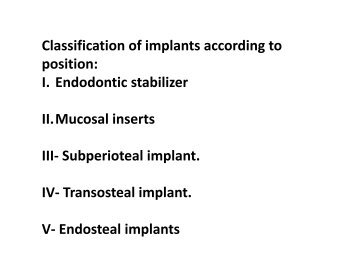 Classification of implants according to position: I. Endodontic ...