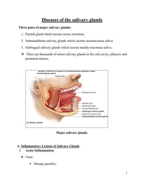 Diseases of the salivary glands