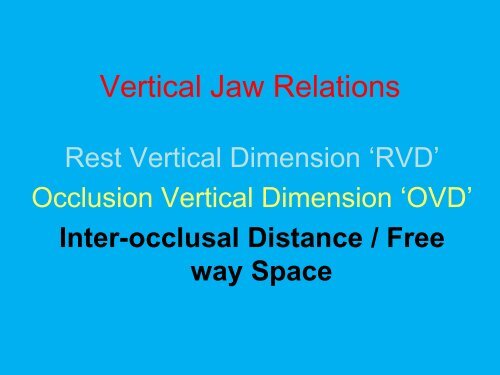 Methods of Recording Jaw relations