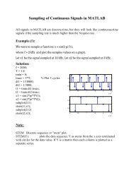 Sampling of Continuous Signals in MATLAB