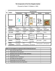 The Components of the Five-Kingdom System (Proposed by Robert ...