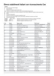 Elenco stabilimenti italiani con riconoscimento Cee - Edizioni ...