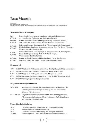 WErdegang Rosa Mazzola Mai 12_Homepage-1 - UniversitÃ¤t Bremen