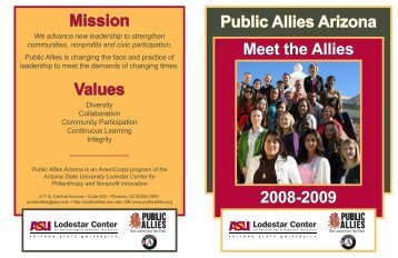 Public Allies Arizona Meet the Allies 2008-2009 Mission Values