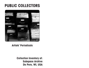 Download the PDF of a booklet for the Artists - Public Collectors