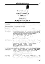 EUROPEAN UNION DOCUMENTS - United Kingdom Parliament
