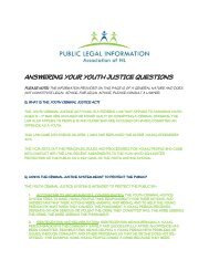 answering your youth justice questions - Public Legal Information