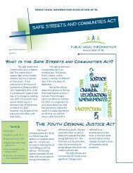 the youth criminal justice act - Public Legal Information Â» Association ...