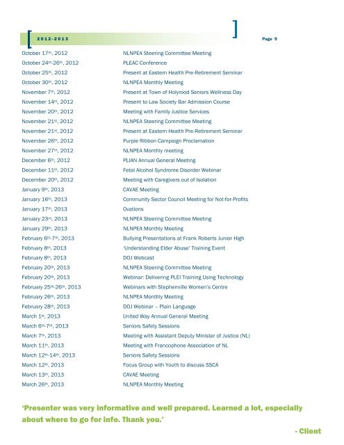 2012-2013 - Public Legal Information Â» Association of NL