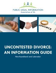 Uncontested Divorce - Public Legal Information Â» Association of NL