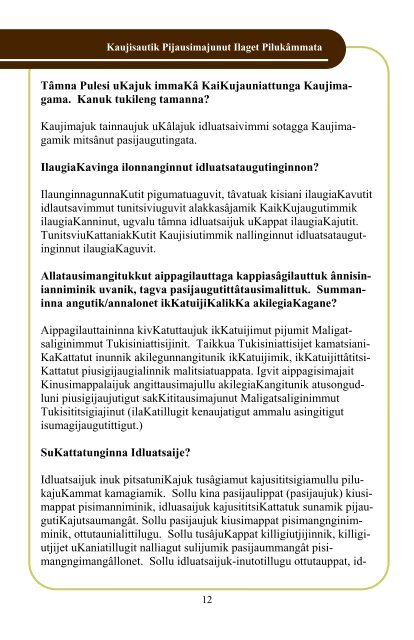 Information for Victims of Family Violence - Inuktitut - Public Legal ...