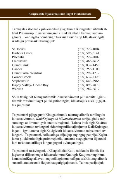 Information for Victims of Family Violence - Inuktitut - Public Legal ...