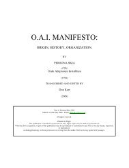 O.A.I. MANIFESTO: