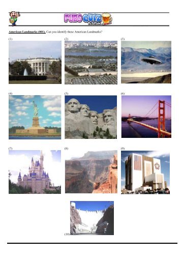 American Landmarks (001). Can you identify these ... - Pubs Quiz