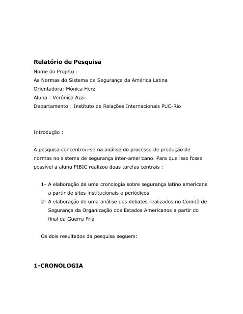 AS NORMAS DO SISTEMA DE SEGURANÃA DA ... - PUC-Rio