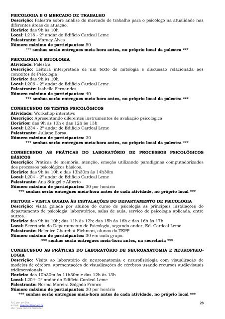 Arquivo da ProgramaÃ§Ã£o Completa (Download v.8 - 471Kb) - PUC-Rio
