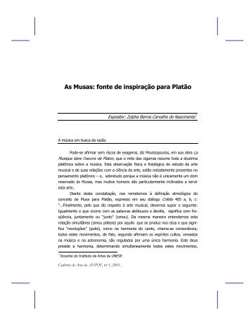 As Musas: fonte de inspiraÃ§Ã£o para PlatÃ£o - PUC-Rio