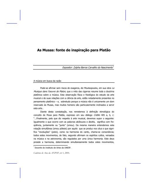 As Musas: fonte de inspiraÃ§Ã£o para PlatÃ£o - PUC-Rio