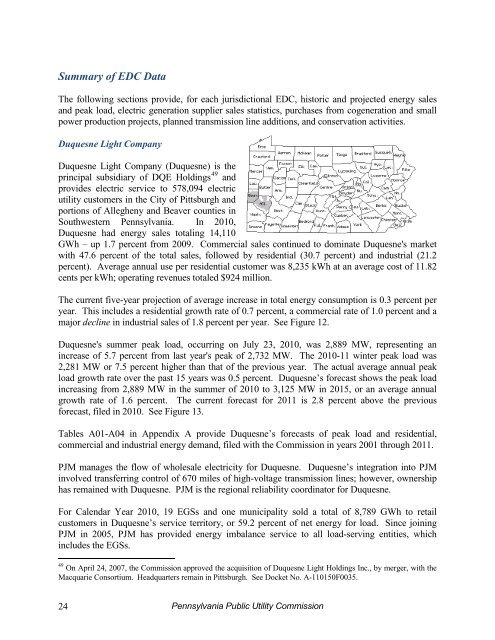 Electric Power Outlook - Pennsylvania Public Utility Commission