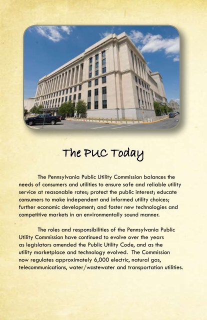 The PUC's History - Pennsylvania Public Utility Commission