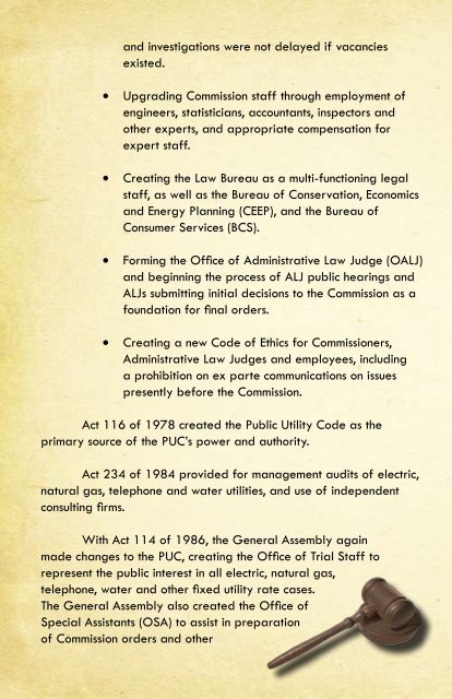 The PUC's History - Pennsylvania Public Utility Commission