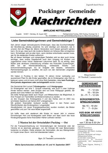 Gemeindenachrichten 9/2007 (0 bytes) - Gemeinde Pucking