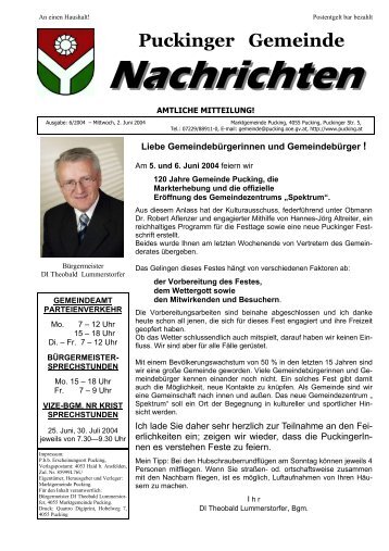 Gemeindenachrichten 6-2004 (0 bytes) - Gemeinde Pucking