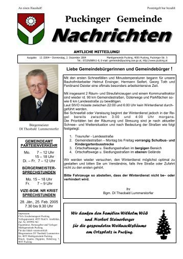 Gemeindenachrichten 12-2004 (0 bytes) - Gemeinde Pucking