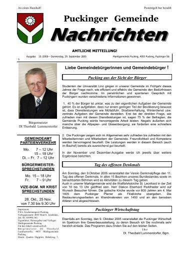 Gemeindenachrichten 10/2005 (0 bytes) - Gemeinde Pucking