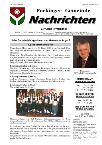 Gemeindenachrichten 3/2007 (0 bytes) - Gemeinde Pucking
