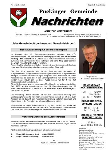 Gemeindenachrichten 10/2007 (0 bytes) - Gemeinde Pucking