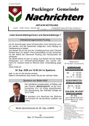 Gemeindenachrichten 9/2008 (3,27 MB) - Gemeinde Pucking